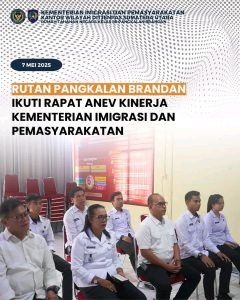 Rutan Pangkalan Brandan Ikuti Rapat Anev Kinerja Kementerian Imigrasi dan Pemasyarakatan
