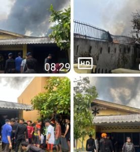 Sat Brimob Poldasu&nbsp; Tanggap Cepat Kebakaran di Medan Timur, Dua Rumah dan Satu Gudang Terbakar