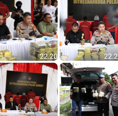 Polda Sumut Gagalkan Peredaran 100 Kg Sabu Dalam Bungkus Kopi, Empat Tersangka dan Dua DPO Terlibat