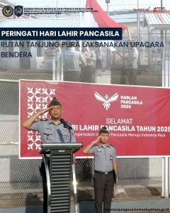 “Peringati Hari Lahir Pancasila, Rutan Tanjung Pura Laksanakan Upacara Bendera”