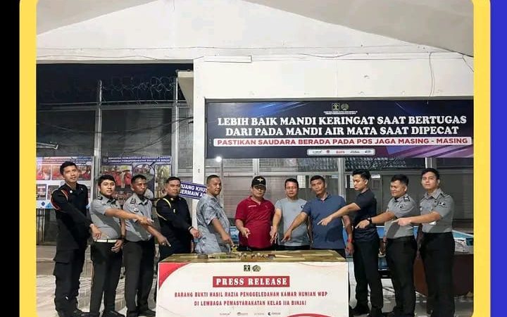 Deteksi Dini Gangguan Kamtib, Lapas Binjai Rutin Laksanakan Razia Blok Hunian.