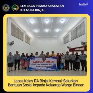 Lapas Kelas llA Binjai Kembali Salurkan Bantuan Sosial Kepada Keluarga Warga Binaan