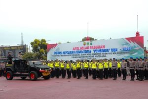 Polda Sumut. Gelar Apel Kesiapan Operasi&nbsp;&nbsp; “Powerboat Toba&nbsp; 2025”, Pastikan&nbsp; Pengamanan Kelas&nbsp; Dunia