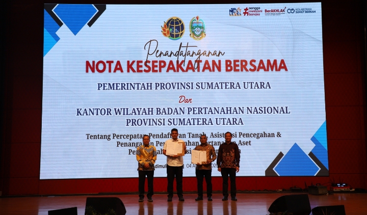 BPN Sumut dan Pemprov Sumut Teken Nota Kesepakatan Percepatan Pendaftaran Tanah dan Penanganan Aset Daerah