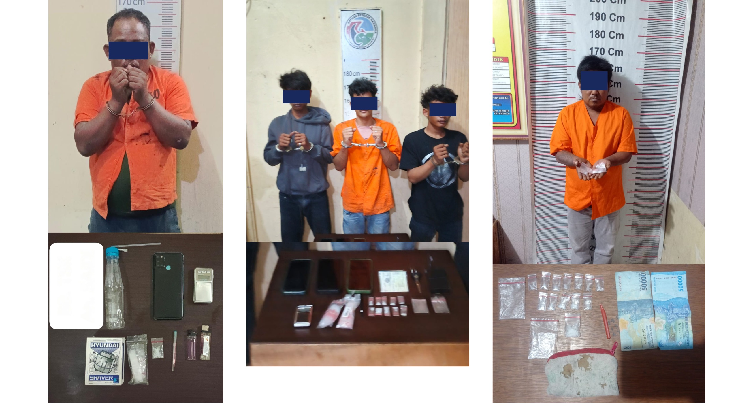 Sat Narkoba Polres Langkat Bekuk 5 Tersangka, Amankan 6,31 Gram Sabu dari 3 Kasus Berbeda