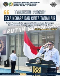 Teguhkan Prinsip Bela Negara dan Cinta Tanah Air, Rutan Tanjung Gelar Upacara Hari Kesadaran Berbangsa dan Bernegara Sebagai Upaya Menjaga Prinsip Cinta Tanah Air