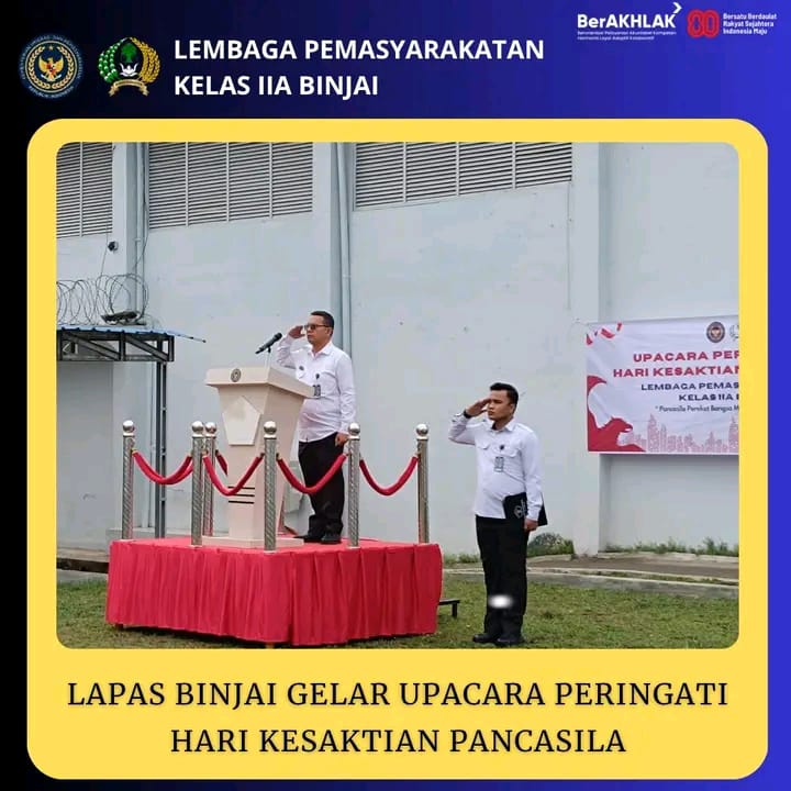 Lapas Binjai Gelar Upacara Peringatan Hari Ke Saktian Pancasila