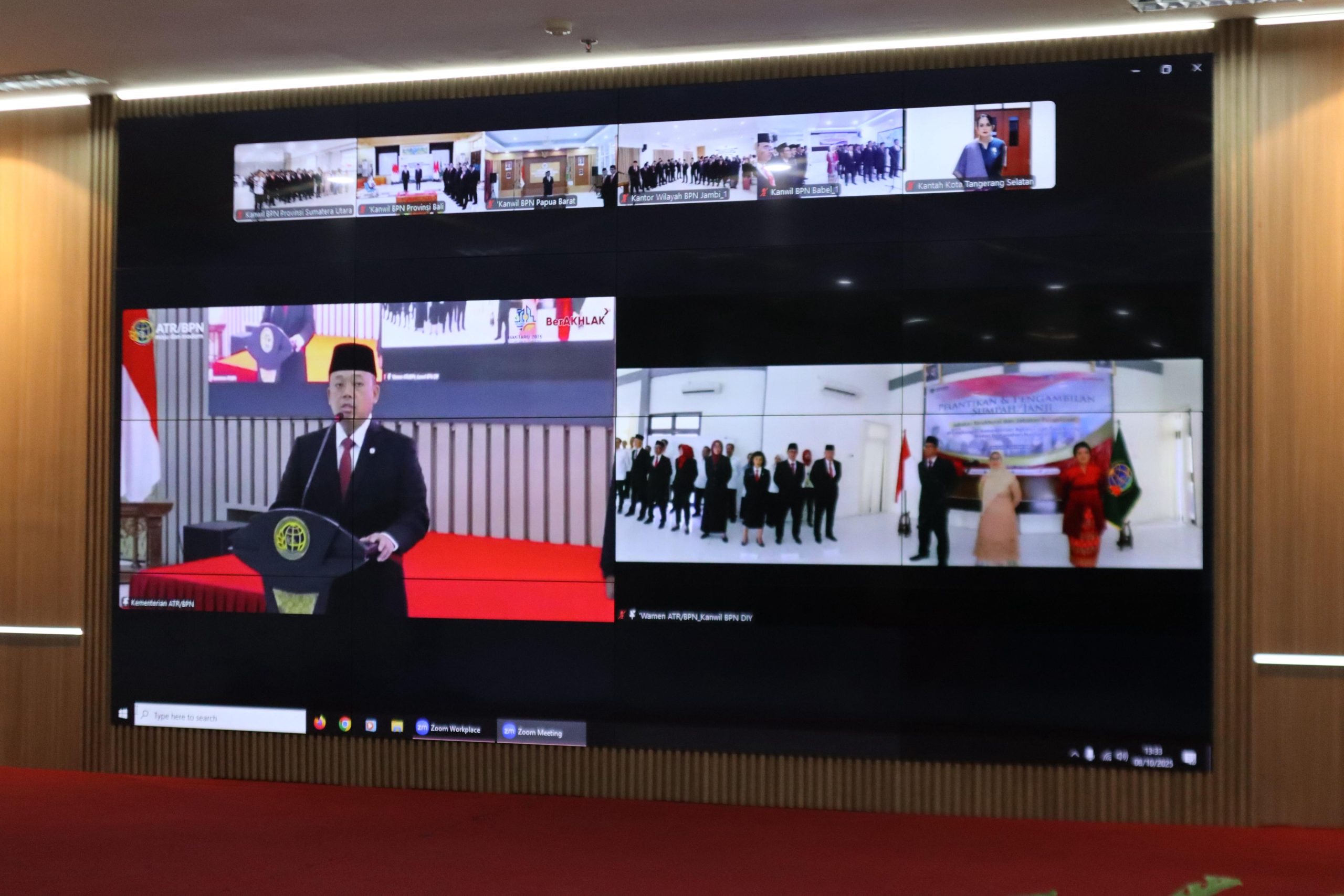 Kakanwil BPN Sumut Ikuti Pelantikan Pejabat Struktural dan Fungsional Secara Daring