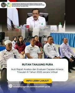 Rutan Tanjung PuraIkuti Rapat Analisis dan Evaluasi Capaian Kinerja Triwulan III Tahun 2025 secara Virtual