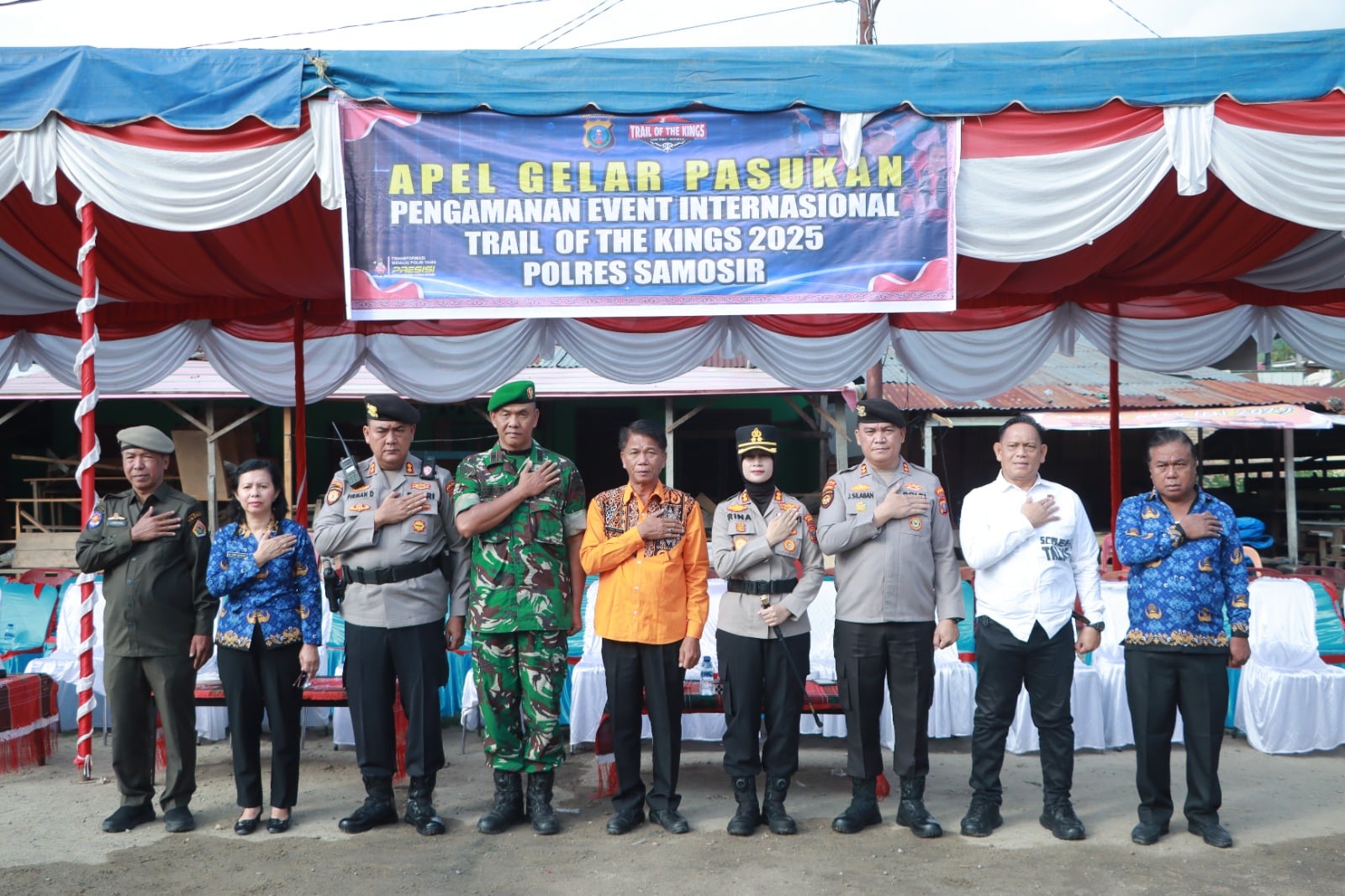 Polres Samosir Gelar Pasukan Pengamanan Event Trail Of The Kings