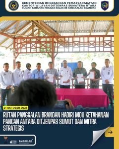 Rutan Pangkalan Brandan Hadiri MOU Ketahanan Pangan Antara Ditjenpas Sumut dan Mitra Strategi