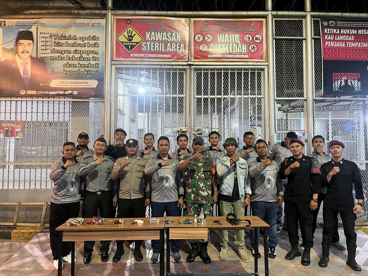 Gandeng TNI-POLRI, Rutan Tanjung Pura Kembali Gelar Razia Blok Hunian Warga Binaan