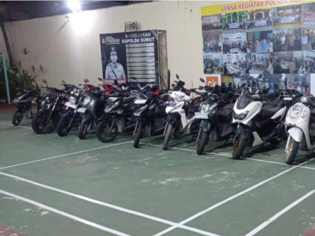 Polsek Medan Timur Kembalikan 12 Unit Sepeda Motor Kepada Pemiliknya