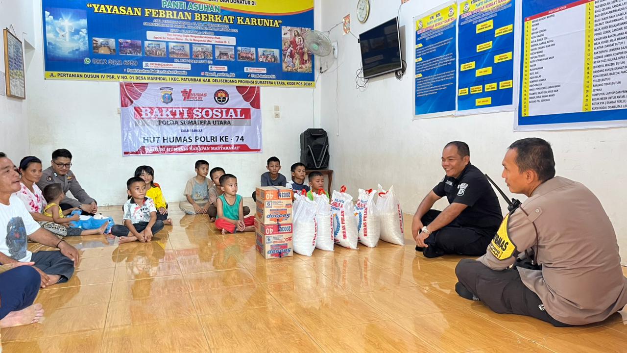 Bidhumas Polda Sumut Gelar Bakti Sosial Sambut HUT Humas Polri ke-74, Giat Baksos Wujud Kepedulian untuk Sesama