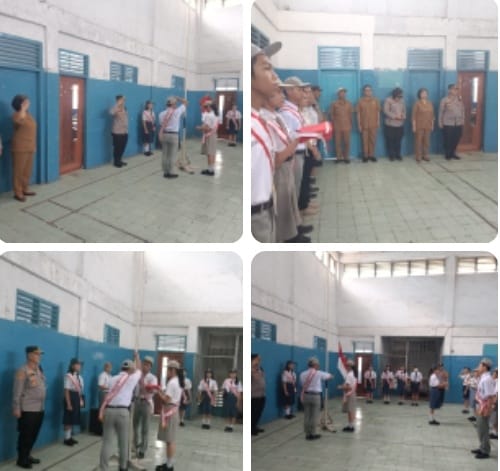 Kapolsek Medan Timur Pimpin Upacara di SMP/SMA Methodist 7 Medan