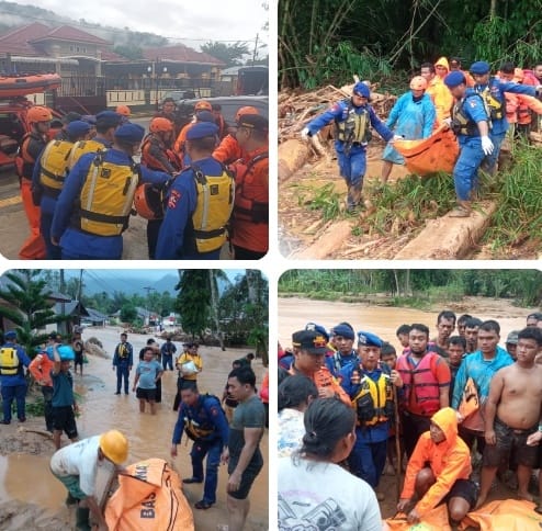 Polairud dan Tim SAR Gabungan Maksimalkan Evakuasi Korban Banjir di Sibolga–Tapteng