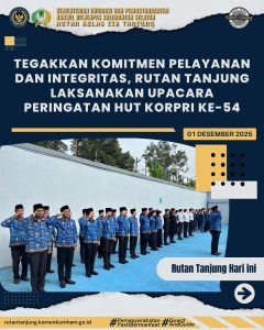 Tegakkan Komitmen Pelayanan Dan Integritas, Rutan Tanjung Laksanakan Upacara Peringatan HUT Korpri Ke-54