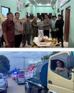 Polres Langkat Kolaborasi Salurkan Sembako dan Air Bersih untuk Korban Banjir di Besitang
