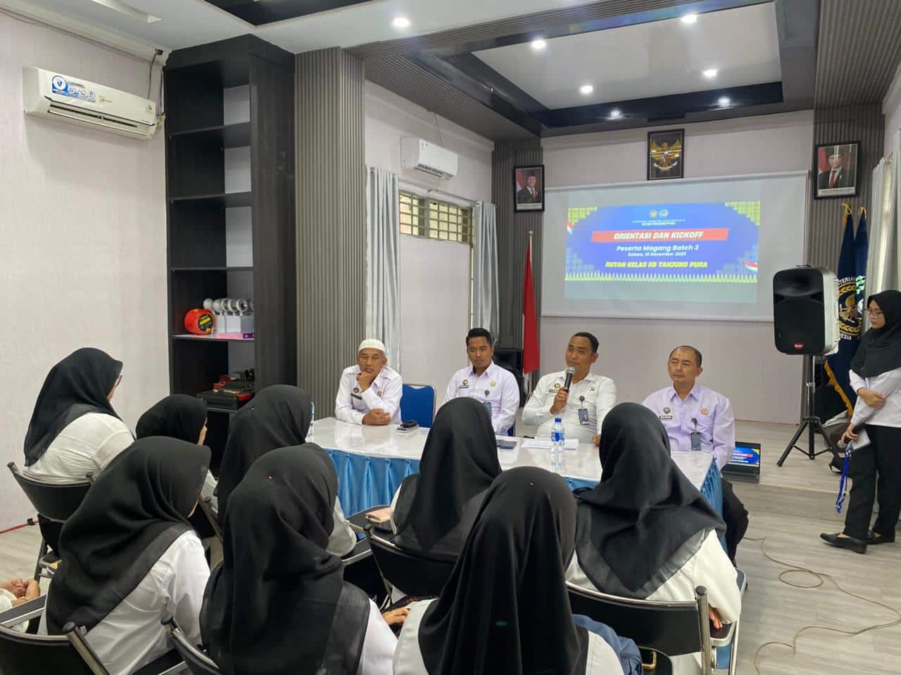 Kick Off dan Orientasi Magang Hub Batch III, Karutan Tanjung Pura Sambut dan Beri Arahan Kepada Peserta Magang
