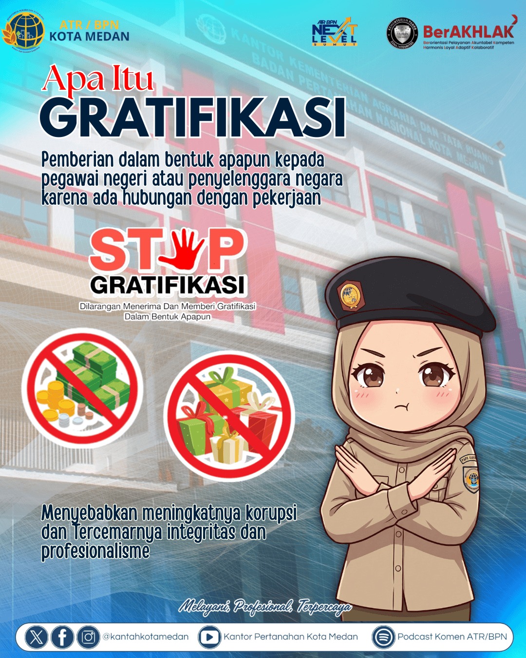 Kantor Pertanahan Kota Medan Tegaskan Komitmen Tolak Gratifikasi