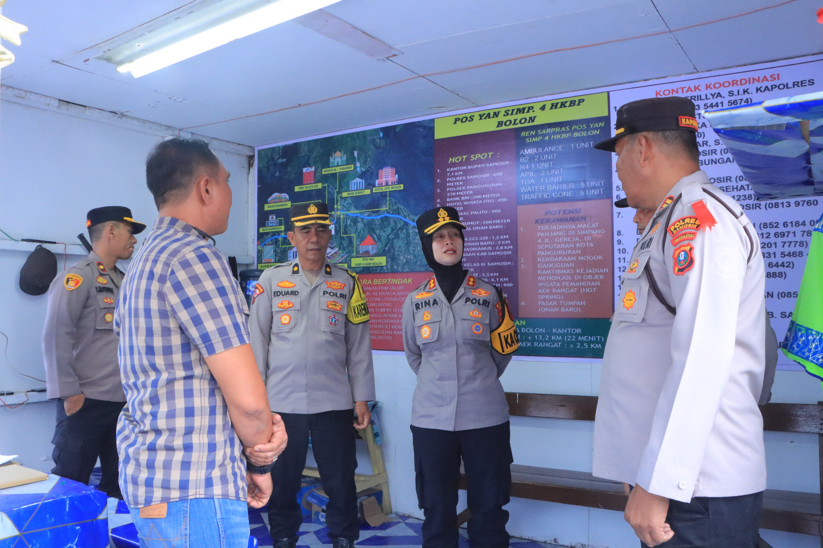 Polres Samosir Cek Situasi Pos Pelayanan di Hari Pertama Operasi Lilin 2025