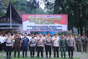 Polres Samosir Gelar Apel Pasukan Kesiapan Akhir Operasi Lilin Toba 2025