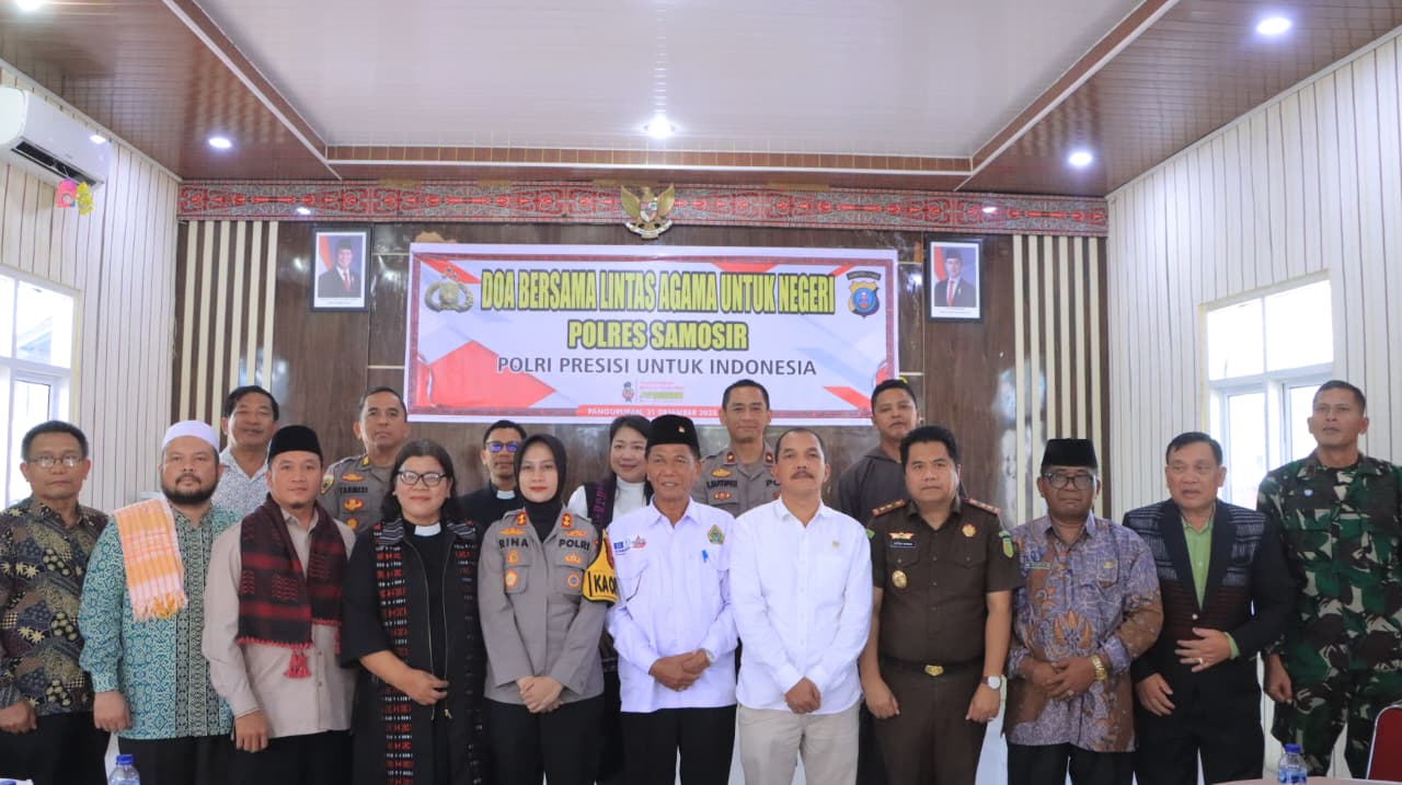 Sambut Tahun Baru 2026, Polres Samosir Gelar Doa Bersama Lintas Agama