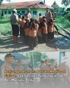 Kunjungan Humanis Polri ke Madrasah Sipirok, Cek Fasilitas Pengungsian dan Beri Motivasi Pelajar
