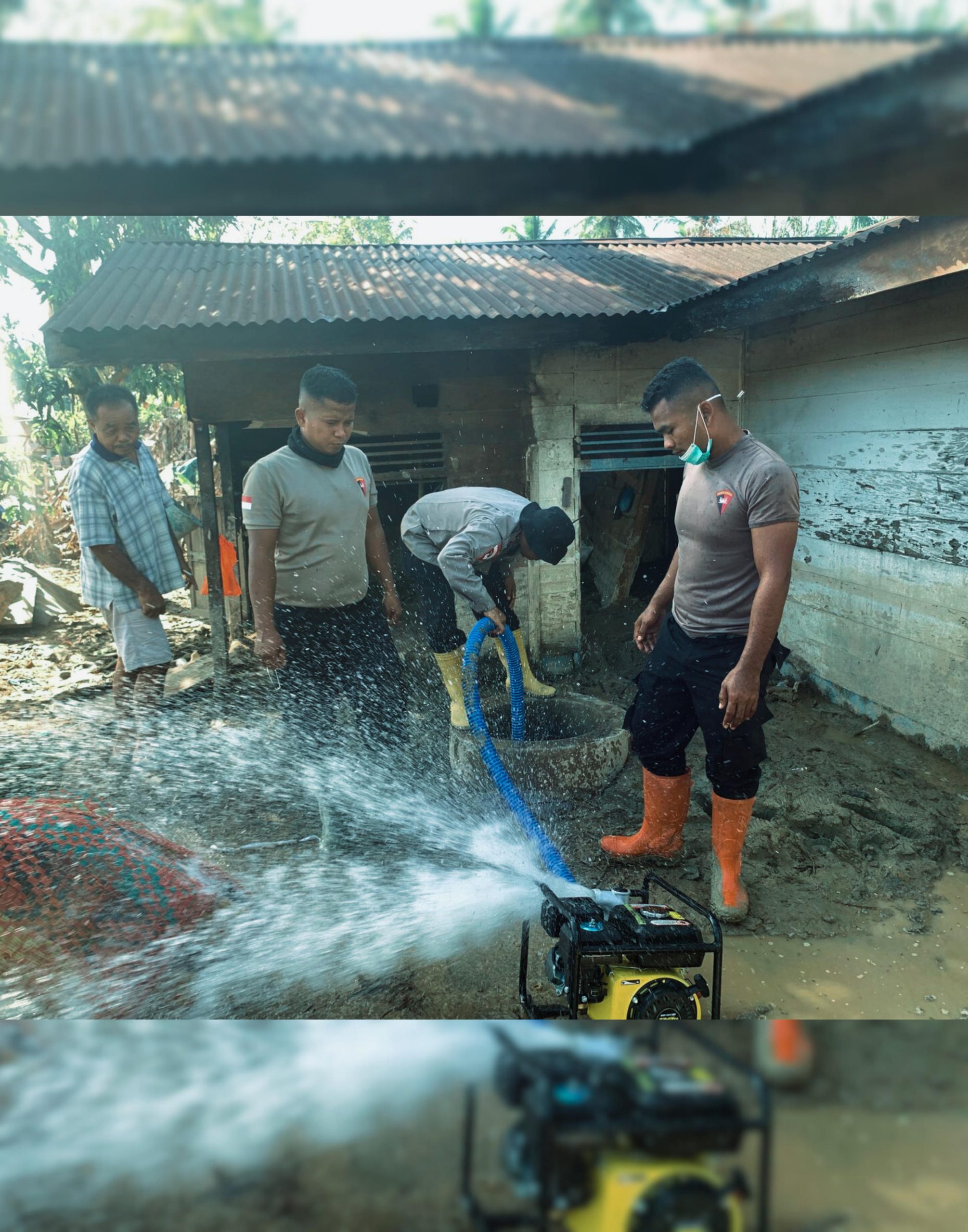Pemulihan Bertahap Pascabencana, Brimob Bersama Warga Pulihkan Permukiman dan Sarana Air Bersih