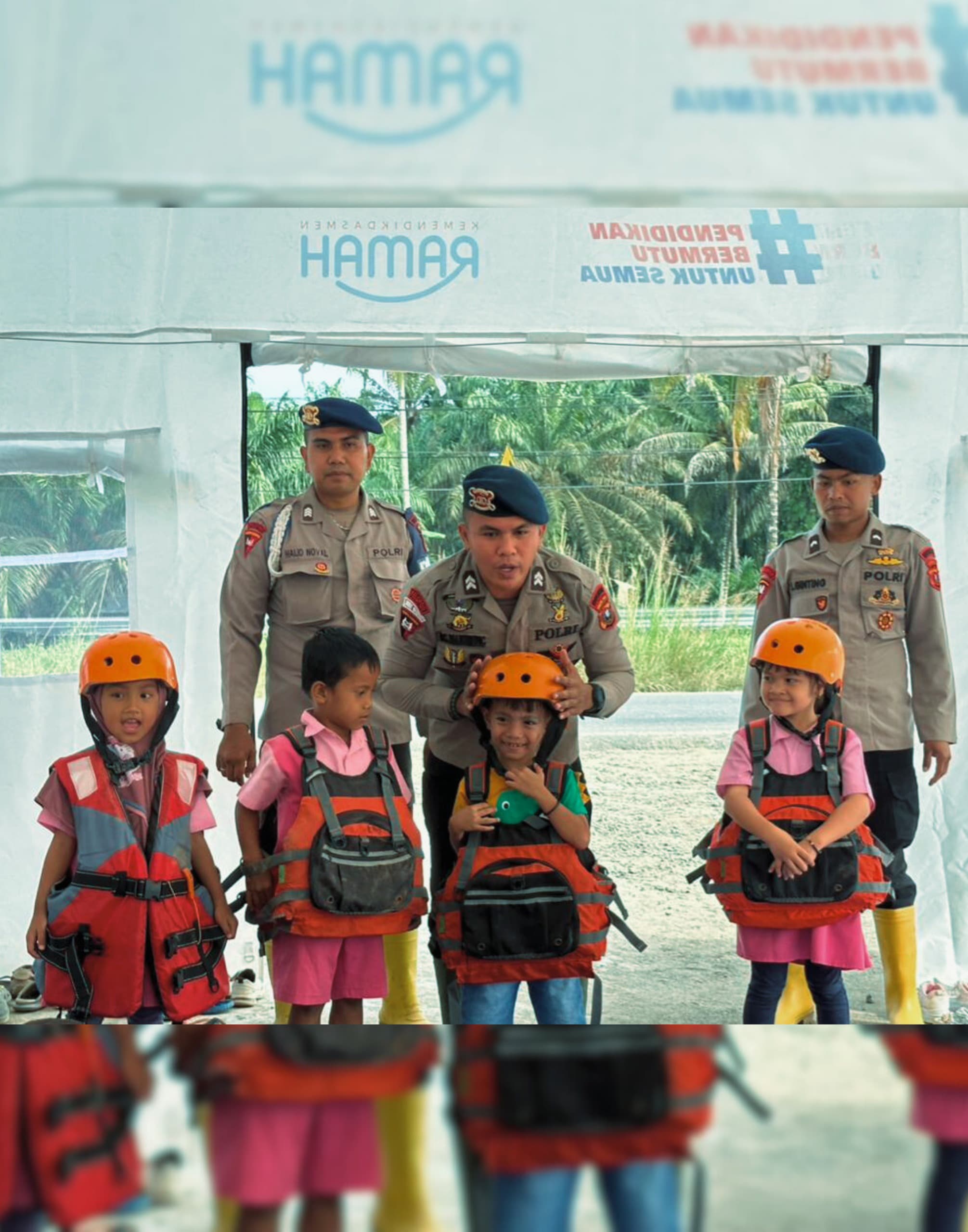 Melalui Trauma Healing, Brimob Sumut Kembalikan Keceriaan Anak-anak Pascabanjir