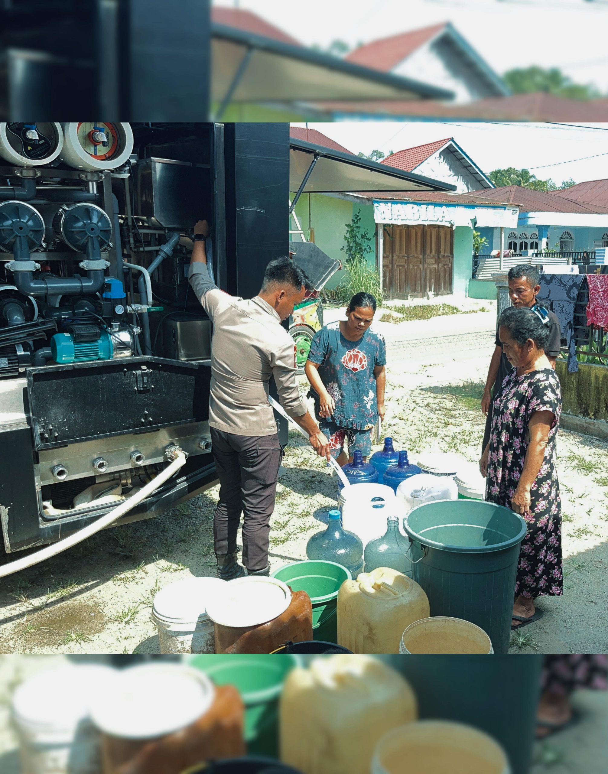 Brimob Polda Sumut Tuntaskan Sumur Bor dan Distribusi Air Bersih bagi Warga Hutabalang Pascabencana