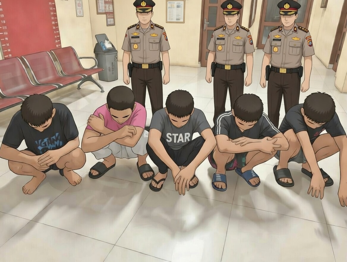 Polresta Deli Serdang Lakukan Pembinaan kepada 5 anak dibawah umur yang Hendak Tawuran