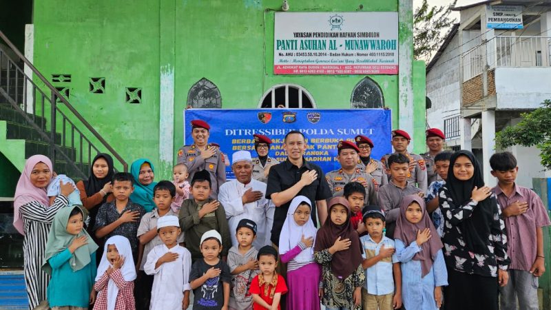Ramadhan Penuh Kepedulian, Ditressiber Polda Sumut Berbagi Kebahagiaan dengan Anak Panti di Patumbak
