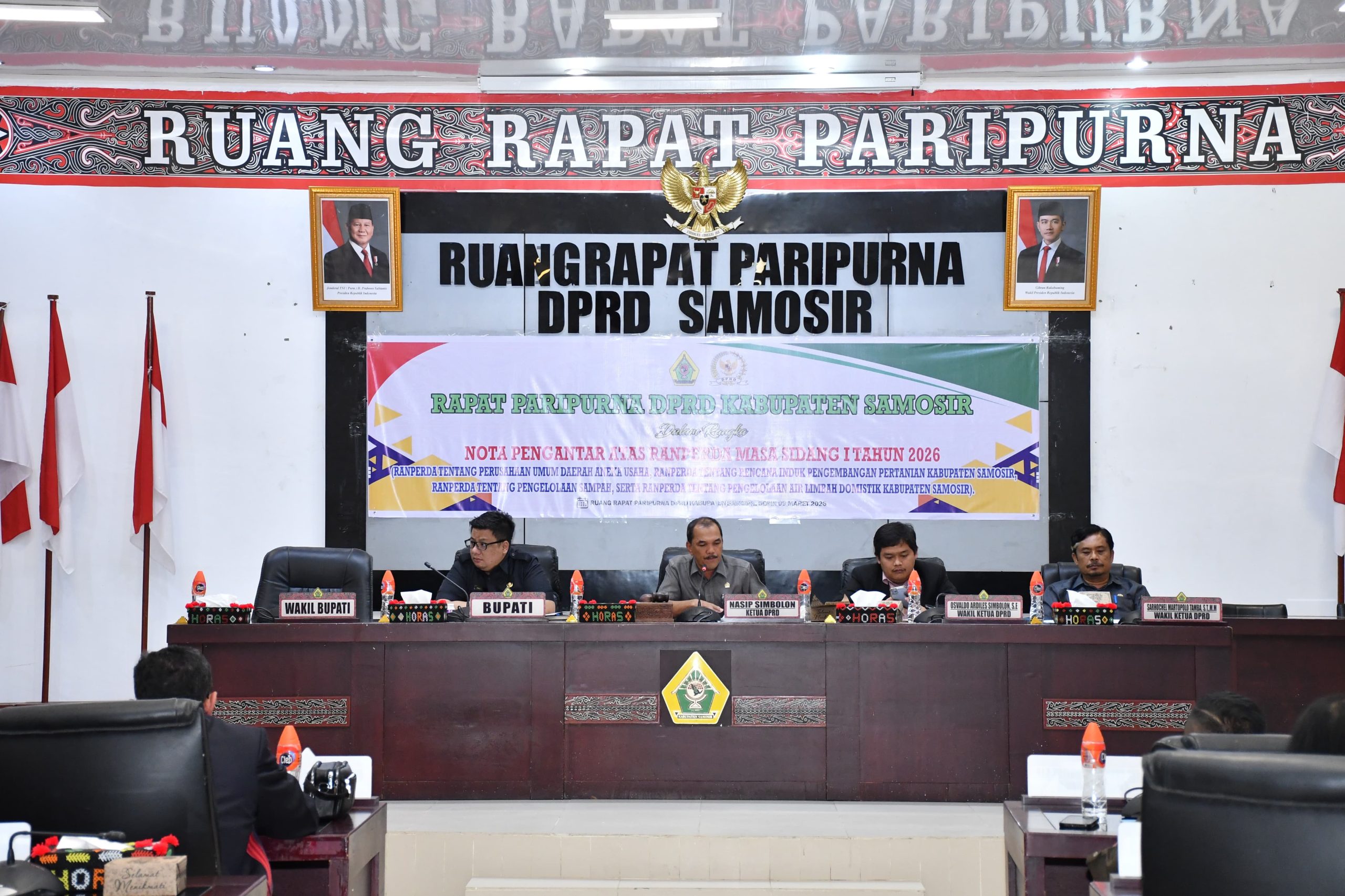 Bupati Samosir Sampaikan Nota Pengantar 4 Ranperda di Rapat Paripurna DPRD