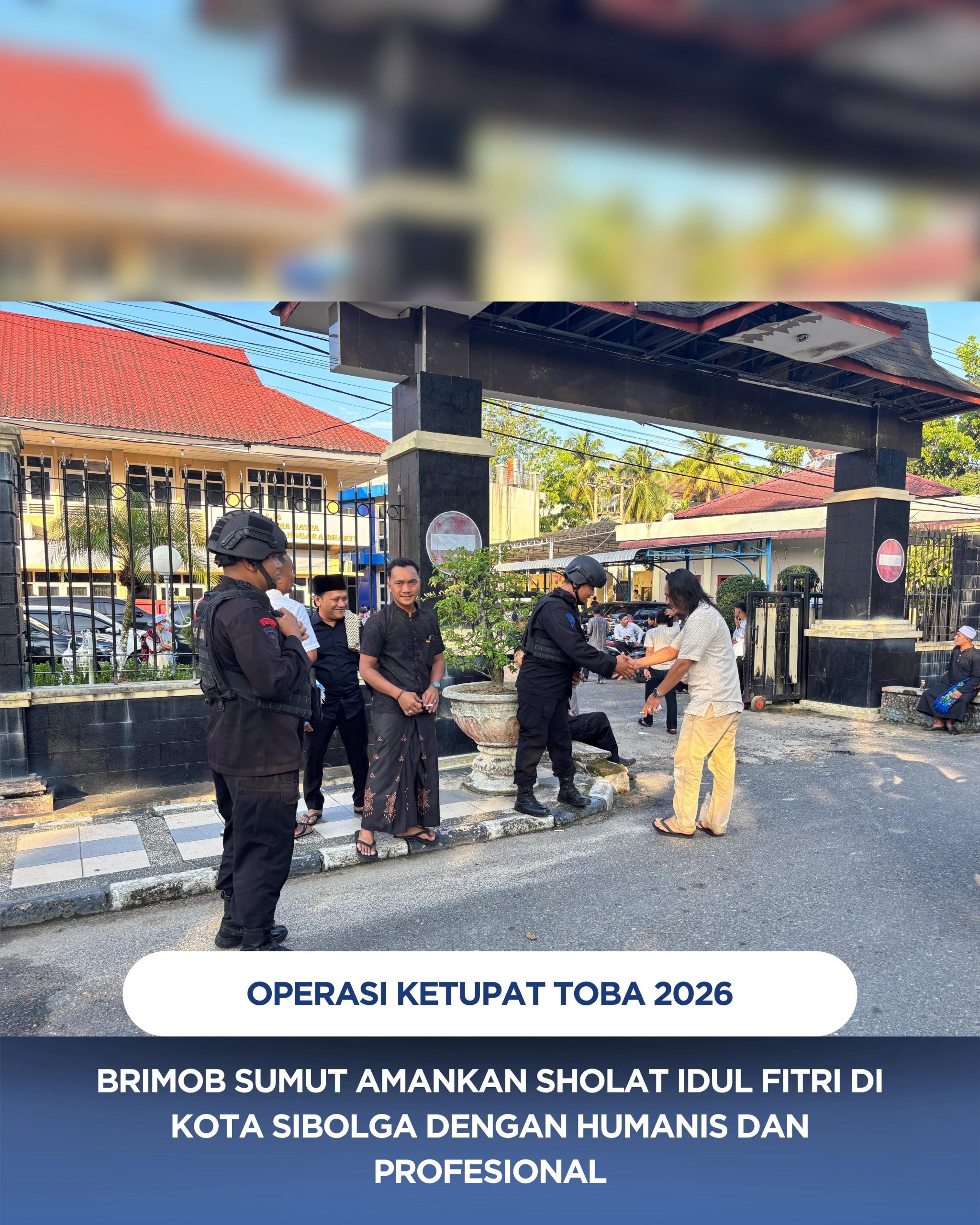 Brimob Sumut Hadirkan Rasa Aman, Pengamanan Sholat Idul Fitri di Gunungsitoli Berjalan Kondusif