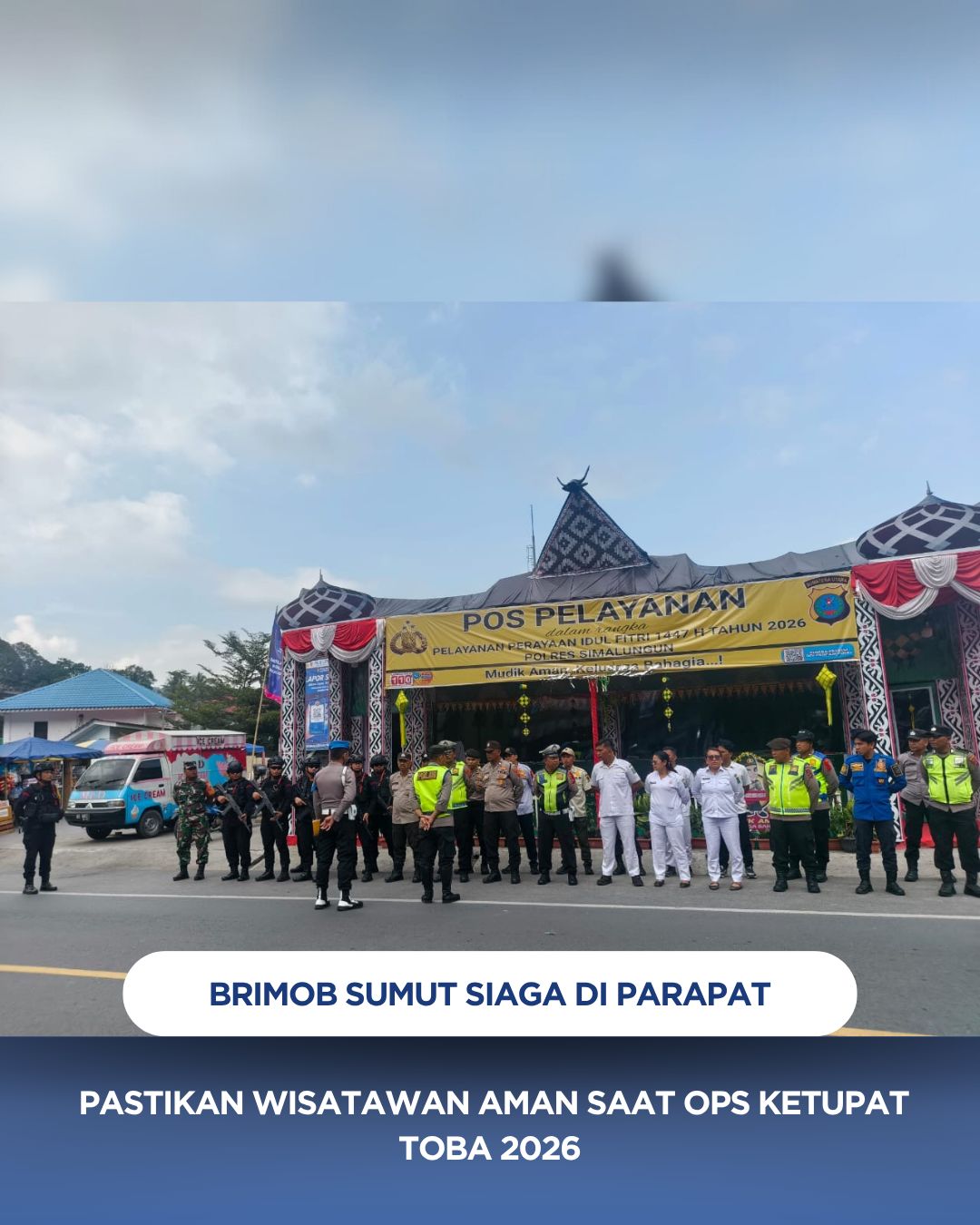 Brimob Sumut Siaga Penuh di Ajibata, Kawal Lonjakan Penumpang dalam Ops Ketupat 2026