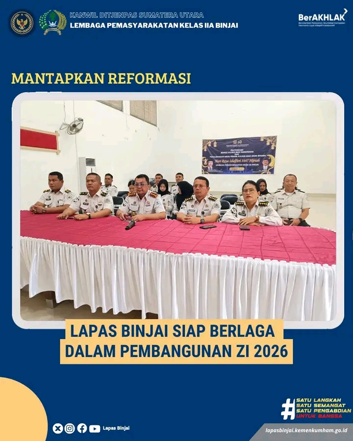Lapas Binjai Siap Berlaga Dalam pembangunan ZI 2026