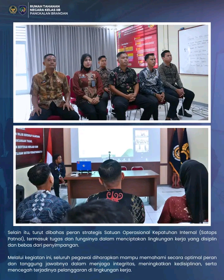 Rutan Pangkalan Brandan Ikuti Sosialisasi Standar Penyelanggaraan Penegakan Kepatuhan Internal