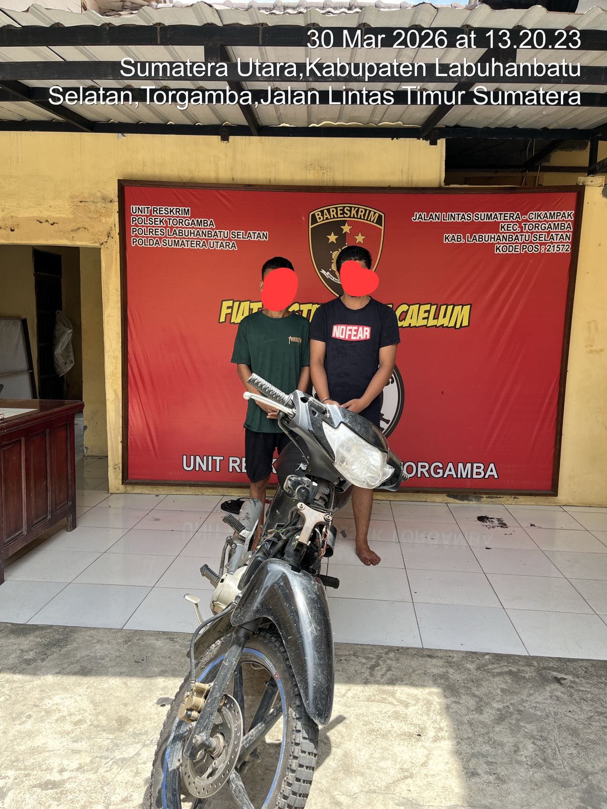 Polsek Torgamba Ungkap Pencurian di SPBU Pinang Awan, Dua Pelaku Diamankan, Uang Rp20 Juta Milik Sopir Raib