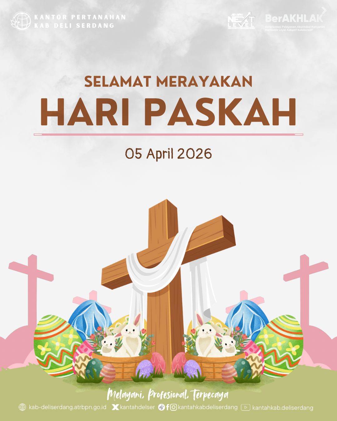 Kantor Pertanahan Deli Serdang Ucapkan Selamat Merayakan Hari Paskah 2026
