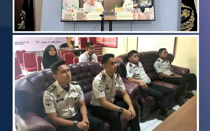 Rutan Pangkalan Brandan Ikuti Anev Kinerja Triwulan I Tahun 2026 Kemenimipas Secara Virtual
