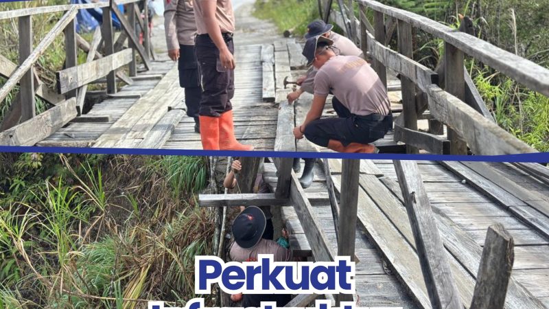 Perkuat Infrastruktur Desa, Brimob Sumut Lakukan Perbaikan Jembatan Gotting