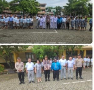 Kapolsek Medan Timur Kompol Agus M. Butarbutar, SH. Diwakili Wakapolsek Medan Timur AKP Krismanto Sinaga SH. Pimpin Upacara di SMA/SMK Budi Murni 1 Medan