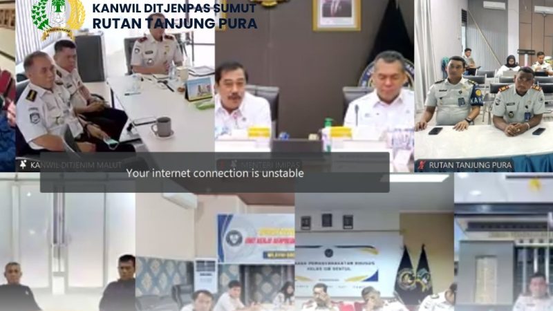 Rutan Tanjung Pura Ikuti Evaluasi Nasional Kinerja Triwulan I 2026 Secara Virtual