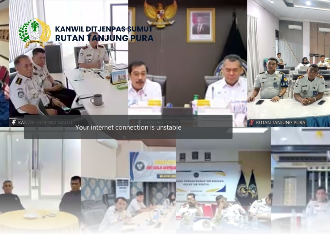 Rutan Tanjung Pura Ikuti Evaluasi Nasional Kinerja Triwulan I 2026 Secara Virtual