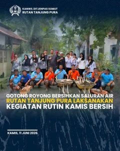 Gotong Royong Bersihkan Saluran Air Rutan Tanjung Pura Laksanakan Kegiatan Rutin Kamis Bersih
