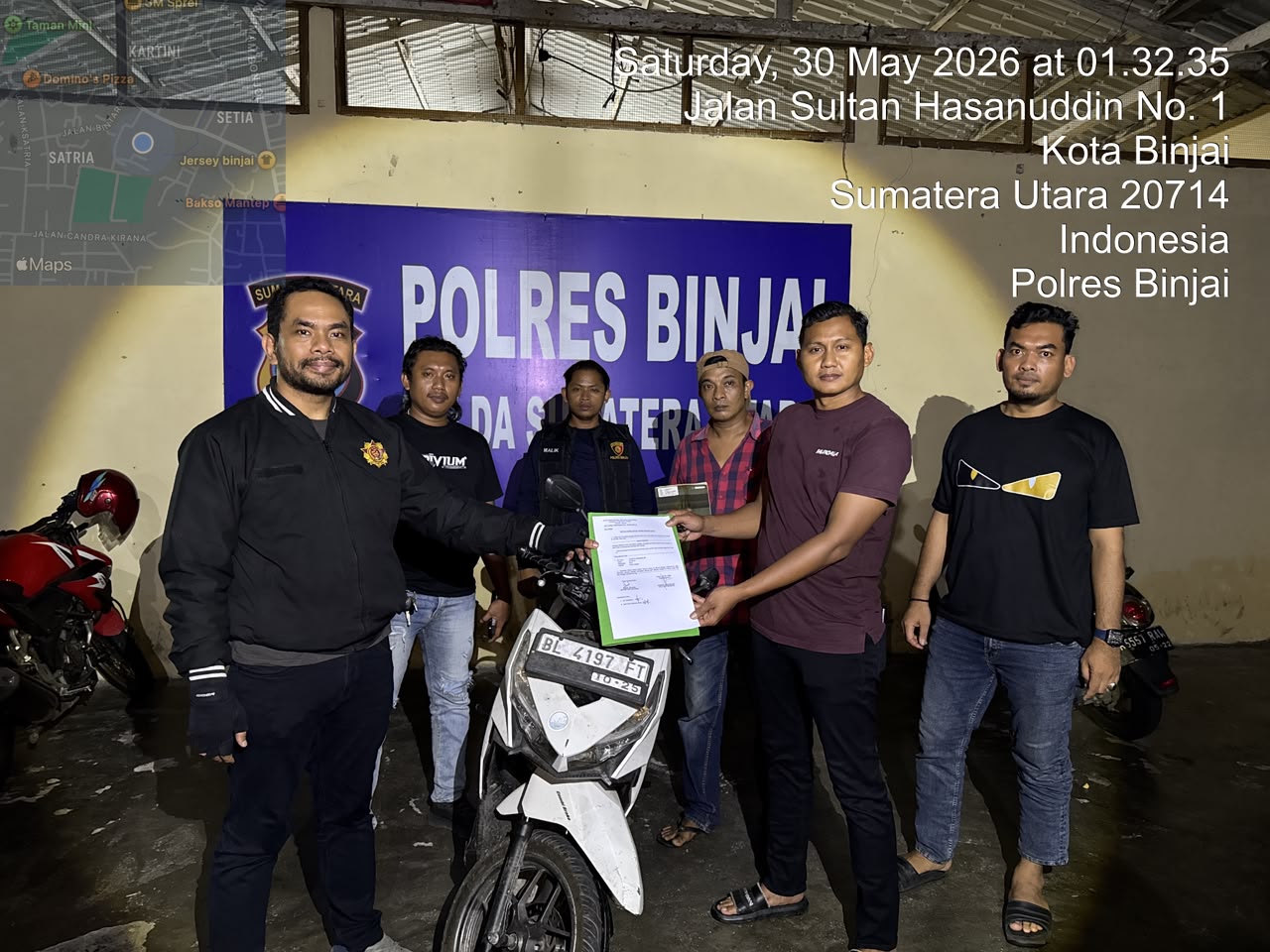 “Team Khusus Anti Begal 1.1 Polres Binjai berhasil amankan Sepeda Motor hasil Curian di Kabupaten Langsa Prop.NAD yang melintas di wilayah Kota Binjai”