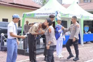 Polres Samosir, Sambut Hari Bhayangkara ke-80 Lewat Gelaran Lomba PBB Tingkat SMA/SMK