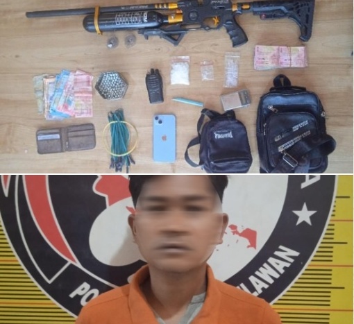 Sat Narkoba Polres Pelabuhan Belawan Tangkap Bandar Sabu di Bagan Deli, Ditemukan Senjata dan Uang Belasan Juta Rupiah