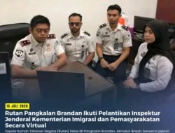 Rutan Pangkalan Brandan Ikuti Pelantikan Inspektur Jenderal Kementerian Imigrasi dan Pemasyarakatan Secara Virtual